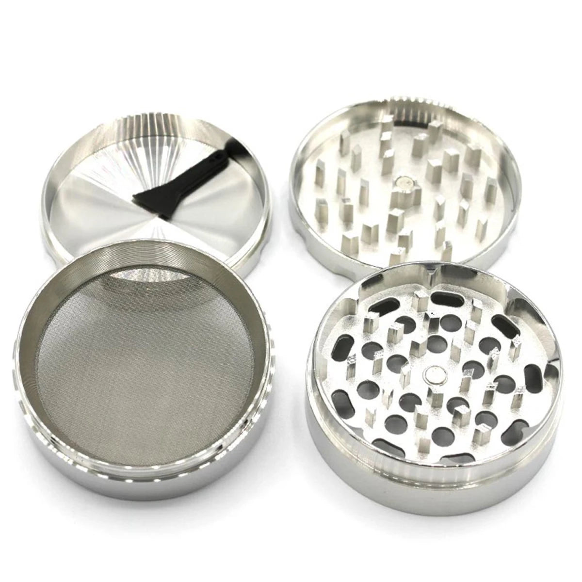 Atomic Metal Grinder 4-teilig 50 mm — Aluminium silber