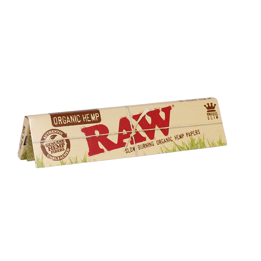 RAW Organic Hemp King Size Slim Bio-Hanf-Papers, Heftchen-Frontansicht