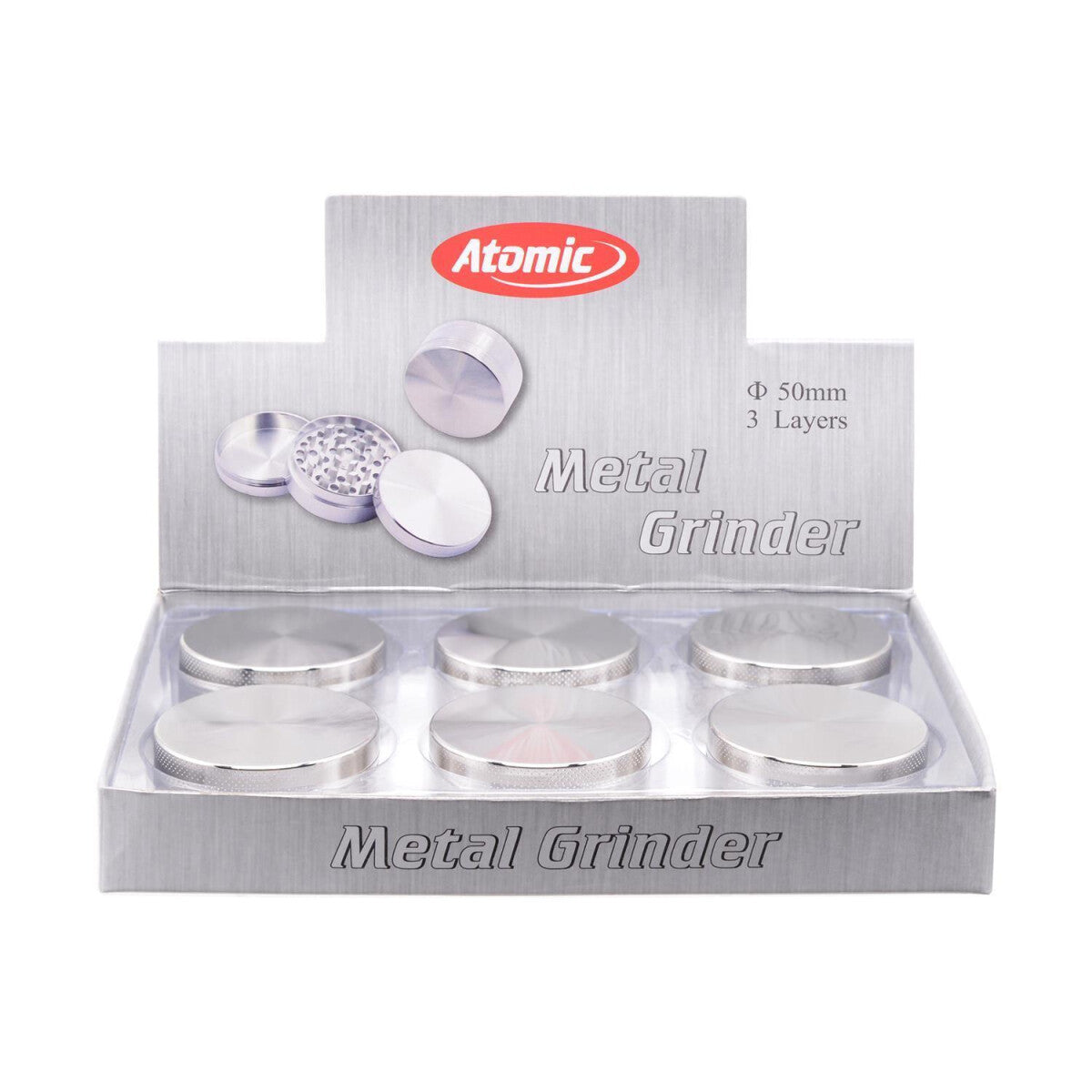 Atomic Metal Grinder 3-teilig Chrom — Hauptansicht