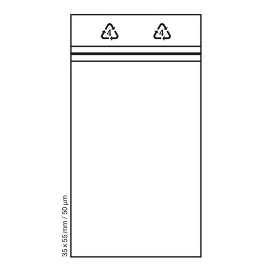 Zip-Tüte 35 × 55 mm transparent