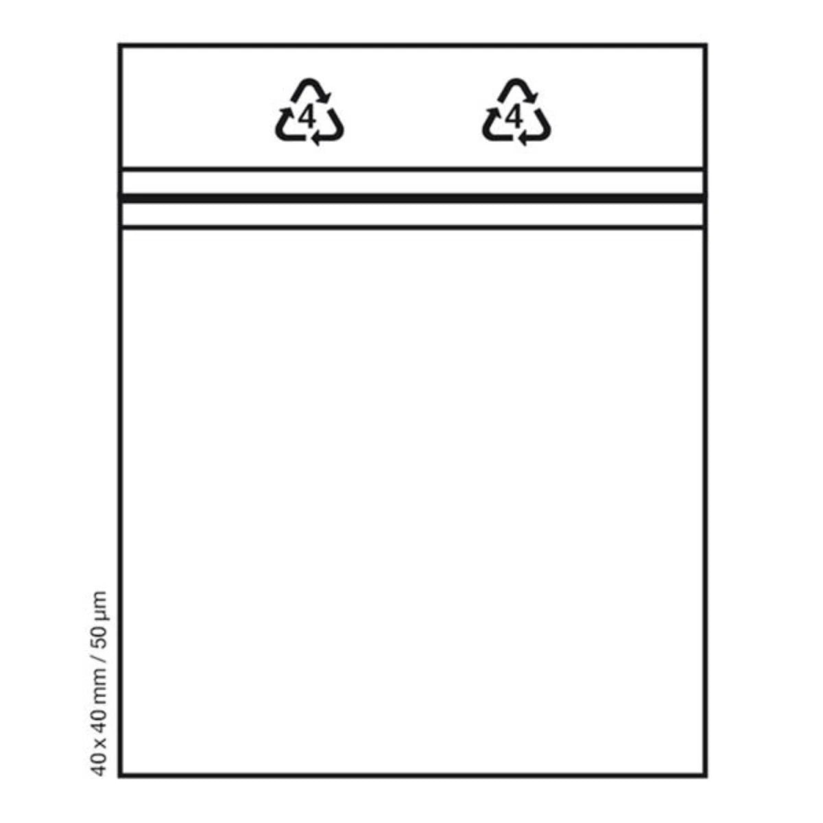 Druckverschlussbeutel Zip-Tüte 40x40mm - 50mµ Transparent (1000 Stück)